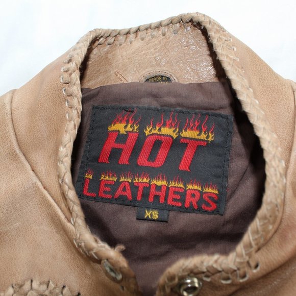 Hot Leathers fringe motorcycle bone and bided women's jacket Size XS long sleeve - Picture 11 of 13